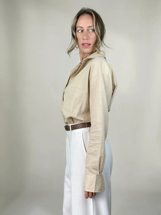Chemise Nicolli - Caqui - Manga extralonga