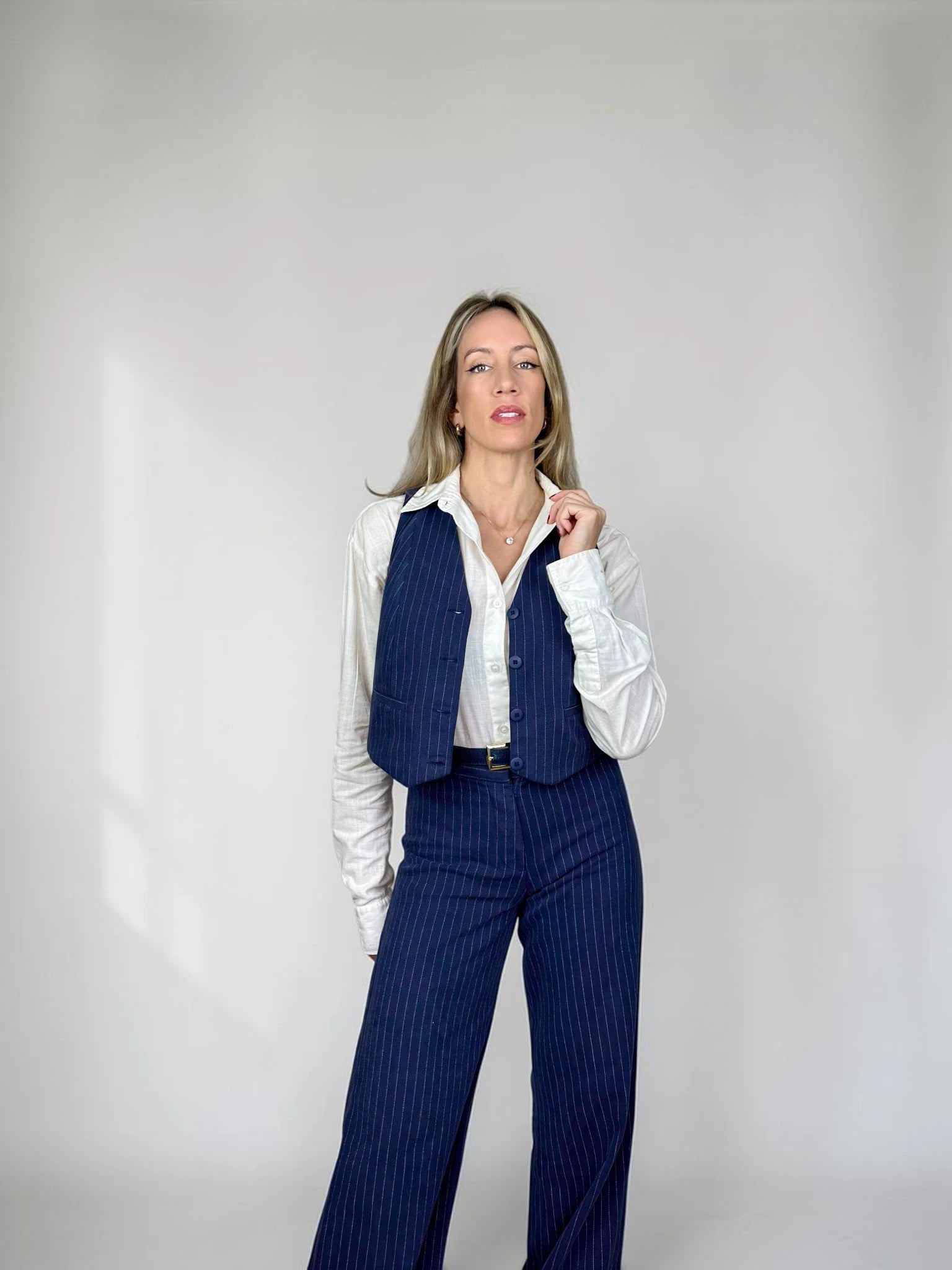 Calça Giulia - Risca de giz