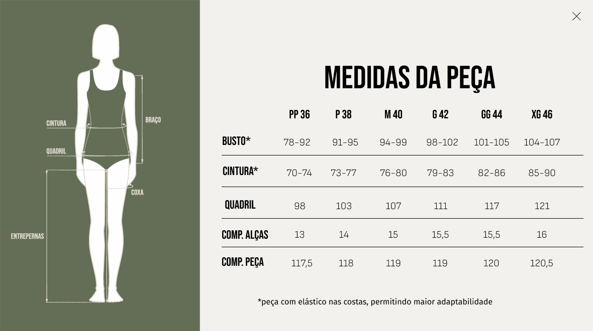 Tabela de Medidas - Vestido Liana - Offwhite