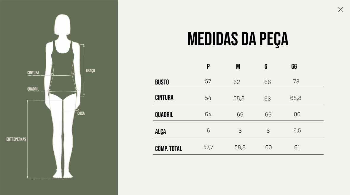 Tabela de Medidas - Blusa Marcella - Preta