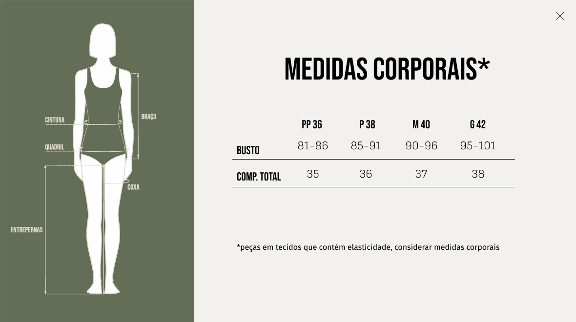 Tabela de Medidas - Top Talita - Preto