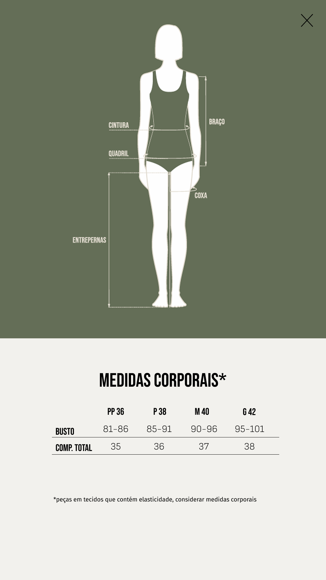 Tabela de Medidas - Top Talita - Preto