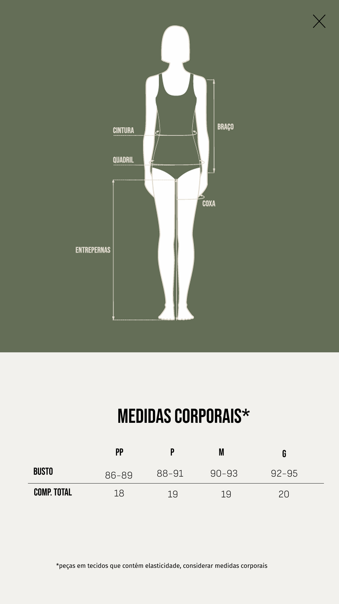 Tabela de Medidas - Top Faixa - Preto